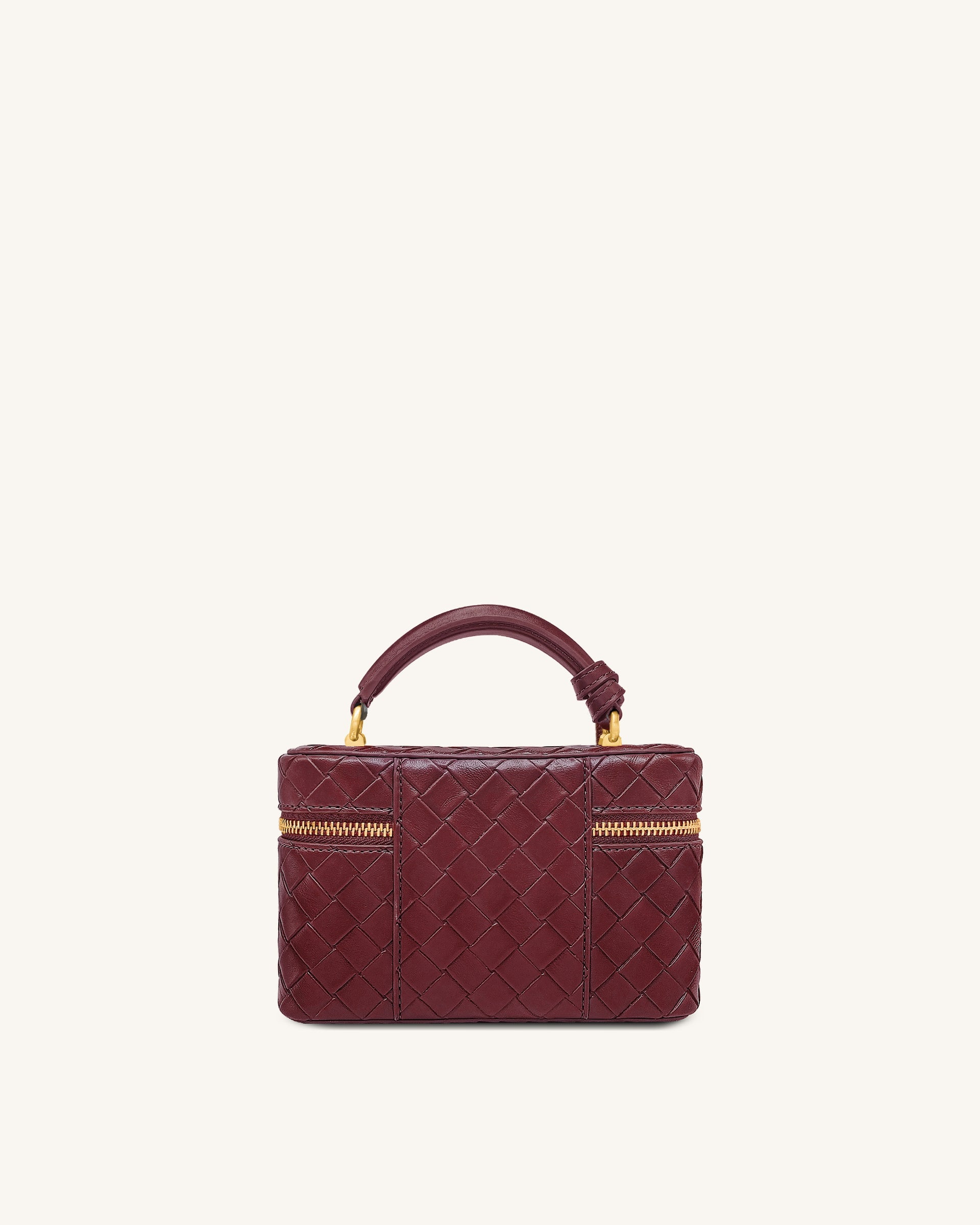 Cleo Woven Texture Box Shape Top Handle Bag
