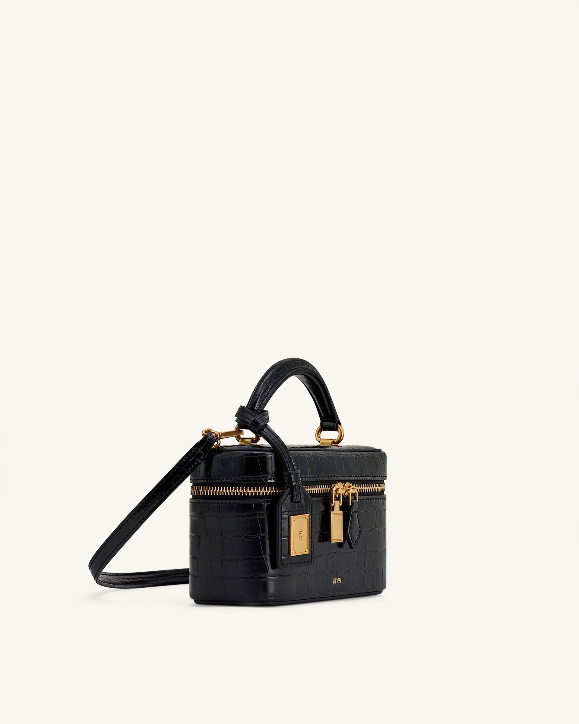 Cleo Woven Texture Box Shape Top Handle Bag