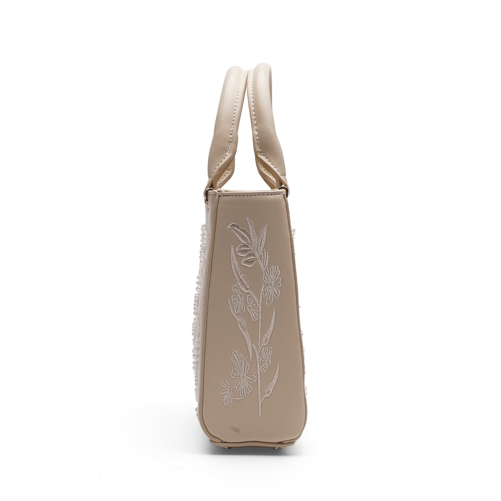 SATIN-EFFECT PEARL HANDBAG