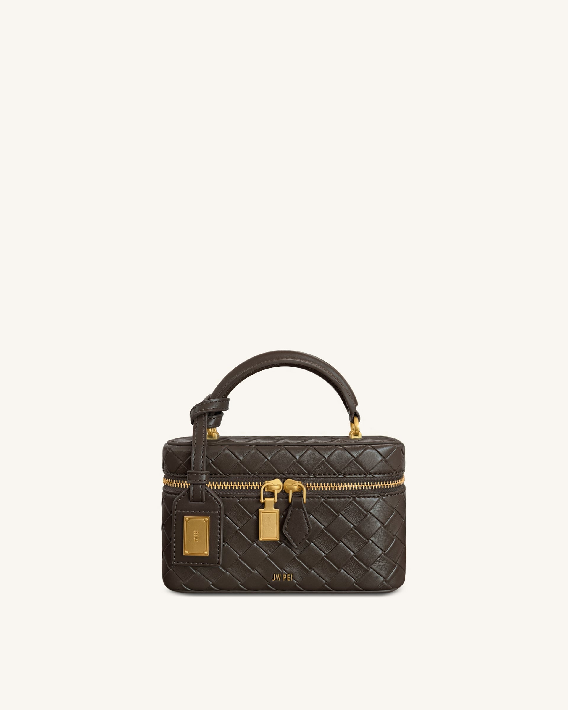 Cleo Woven Texture Box Shape Top Handle Bag