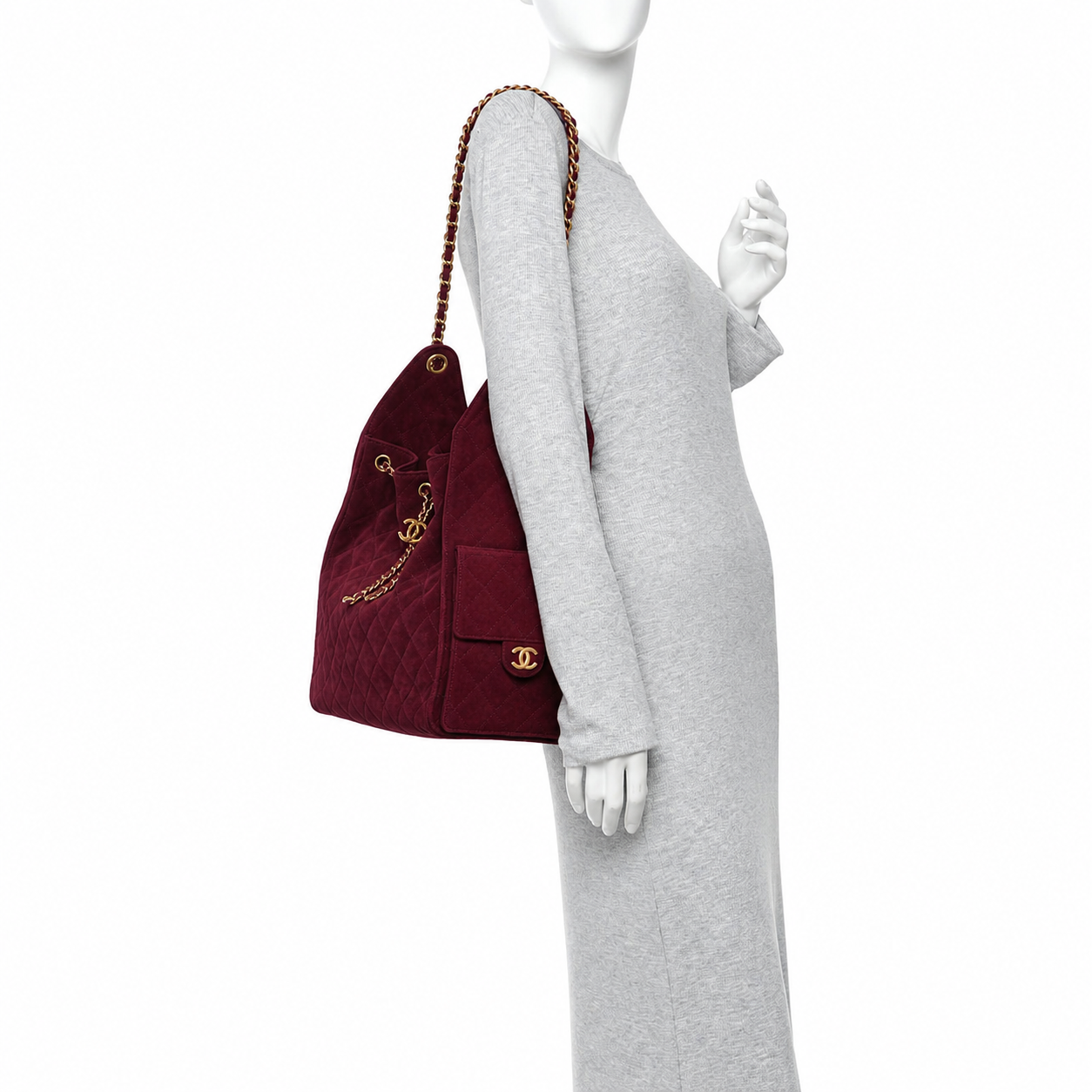 Suede Quilted Small Chanel 25 Handbag