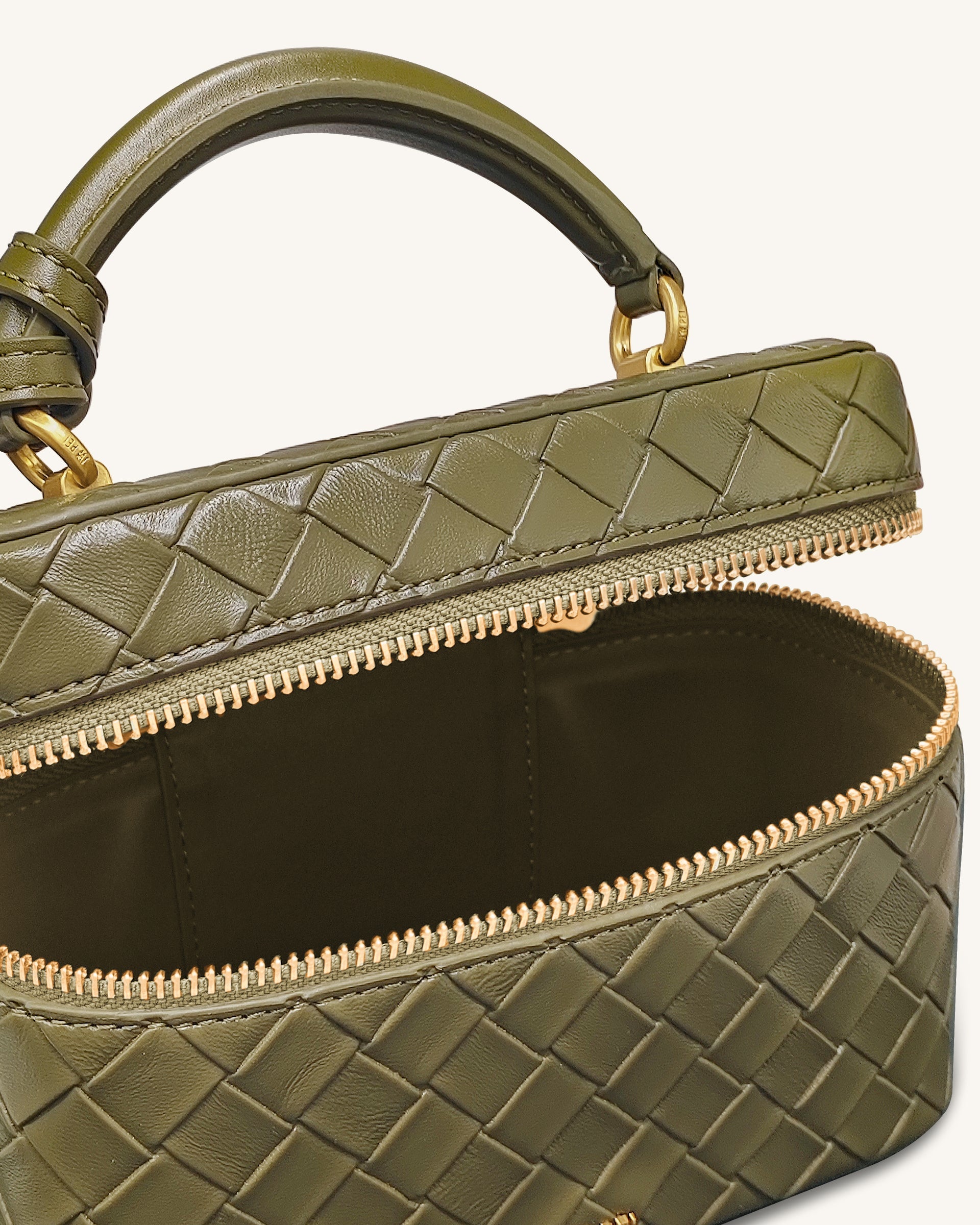 Cleo Woven Texture Box Shape Top Handle Bag