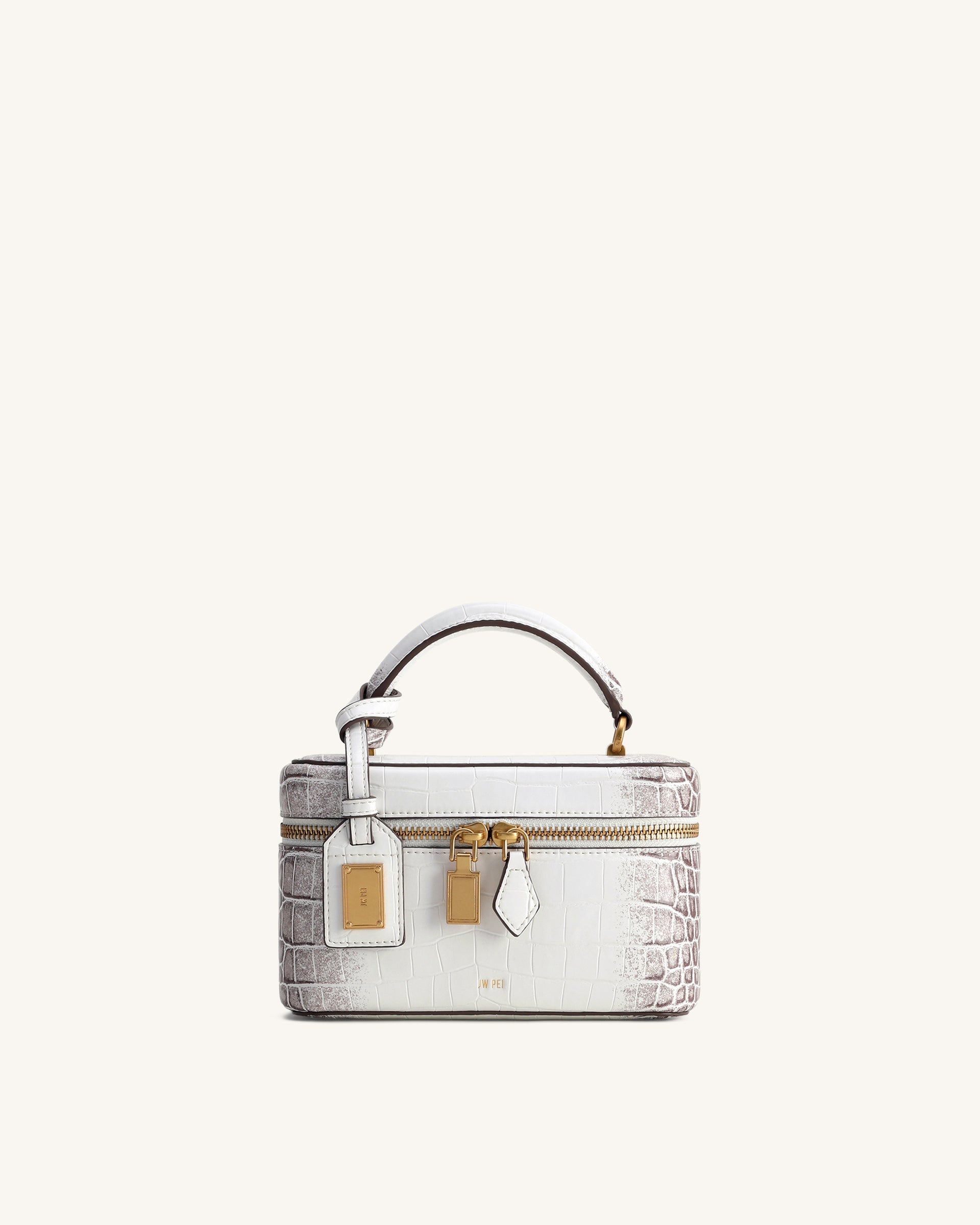 Cleo Woven Texture Box Shape Top Handle Bag