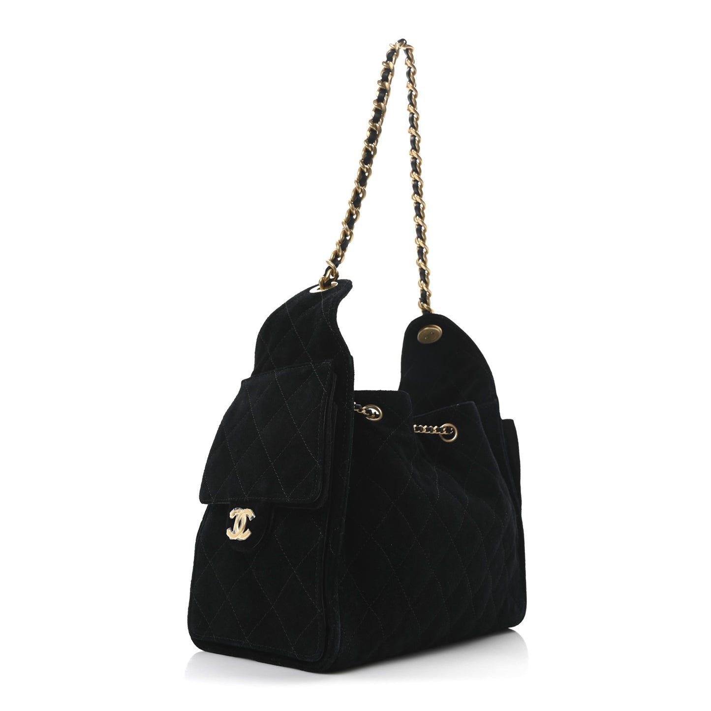 Suede Quilted Small Chanel 25 Handbag