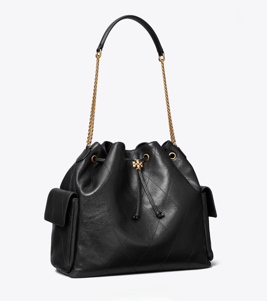 CHARLIE QUILTED DRAWSTRING SHOULDER BAG