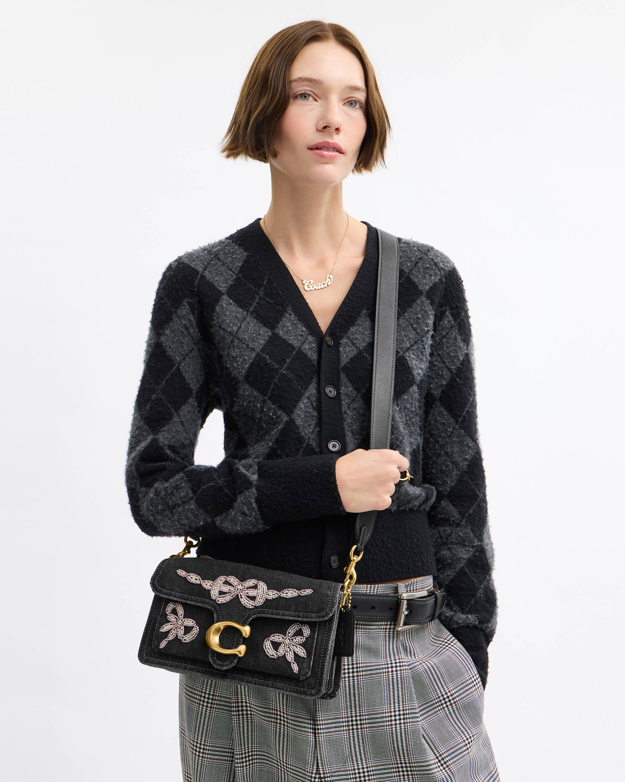 Tabby Shoulder Bag 26 With Beaded Bows