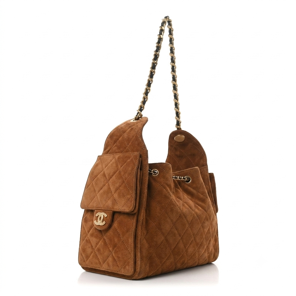 Suede Quilted Small Chanel 25 Handbag