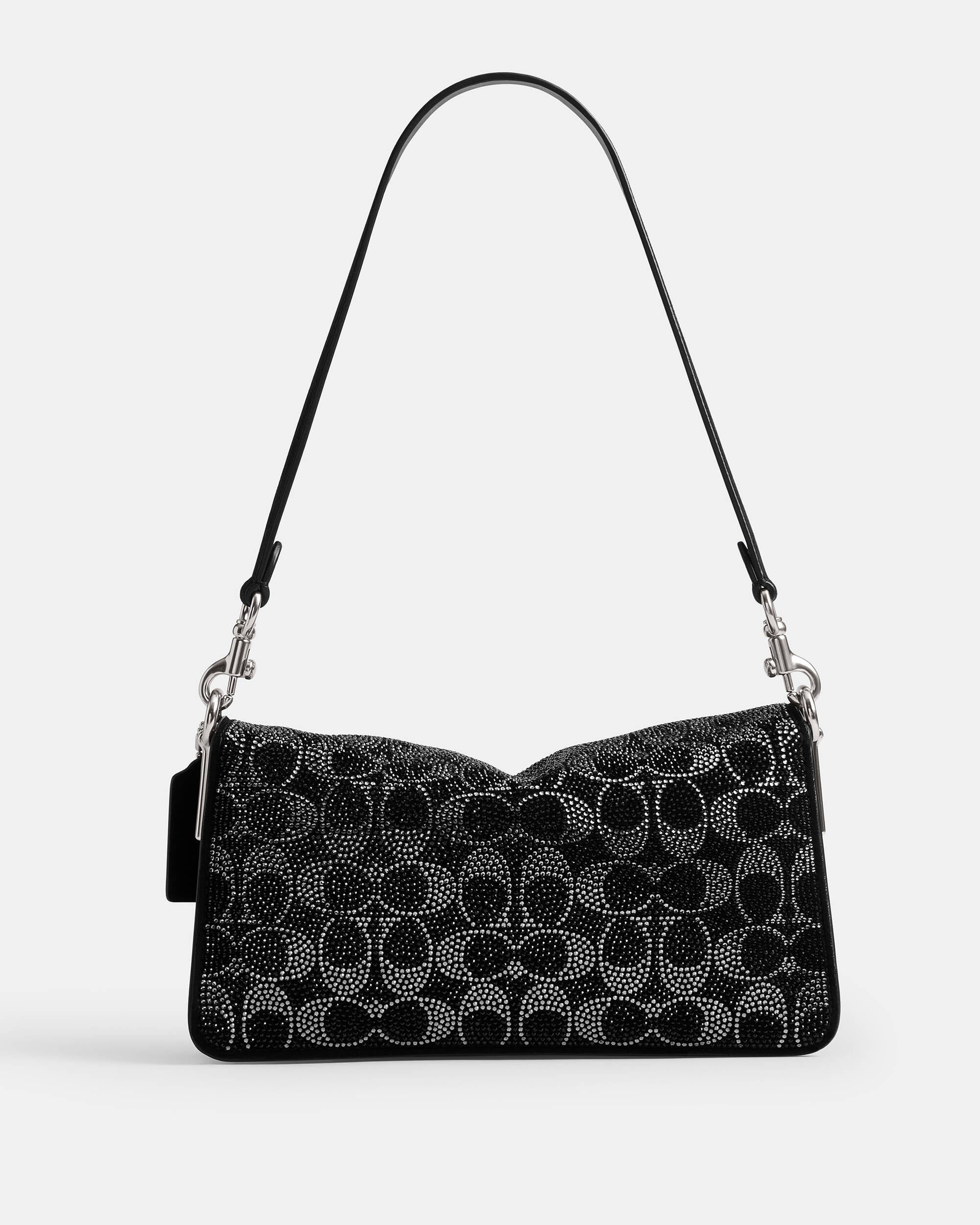 Crystal Suede Signature C Tabby Shoulder Bag 26