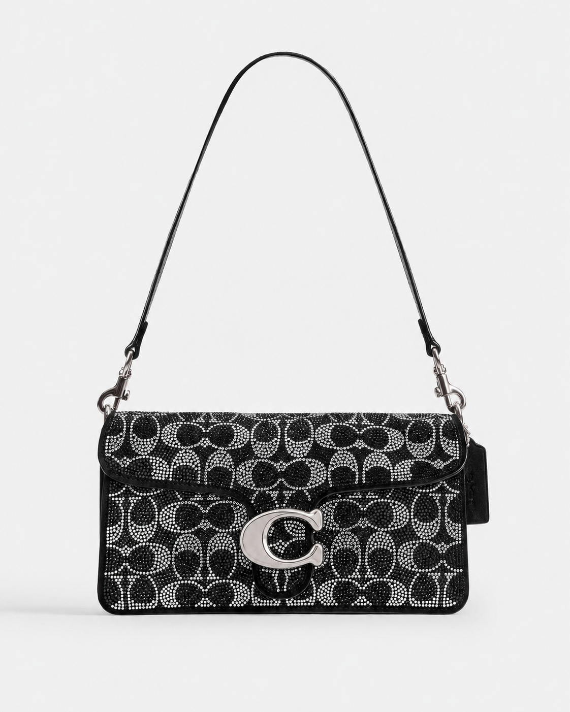Crystal Suede Signature C Tabby Shoulder Bag 26