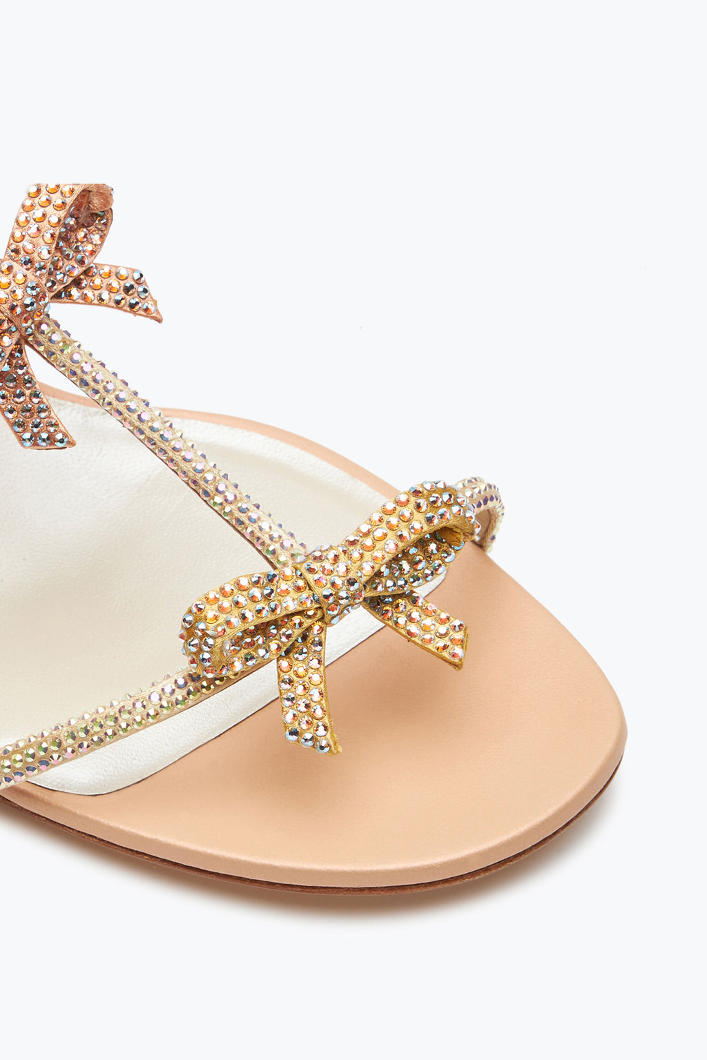 CATERINA PEACH SANDAL WITH MULTICOLOR CRYSTALS