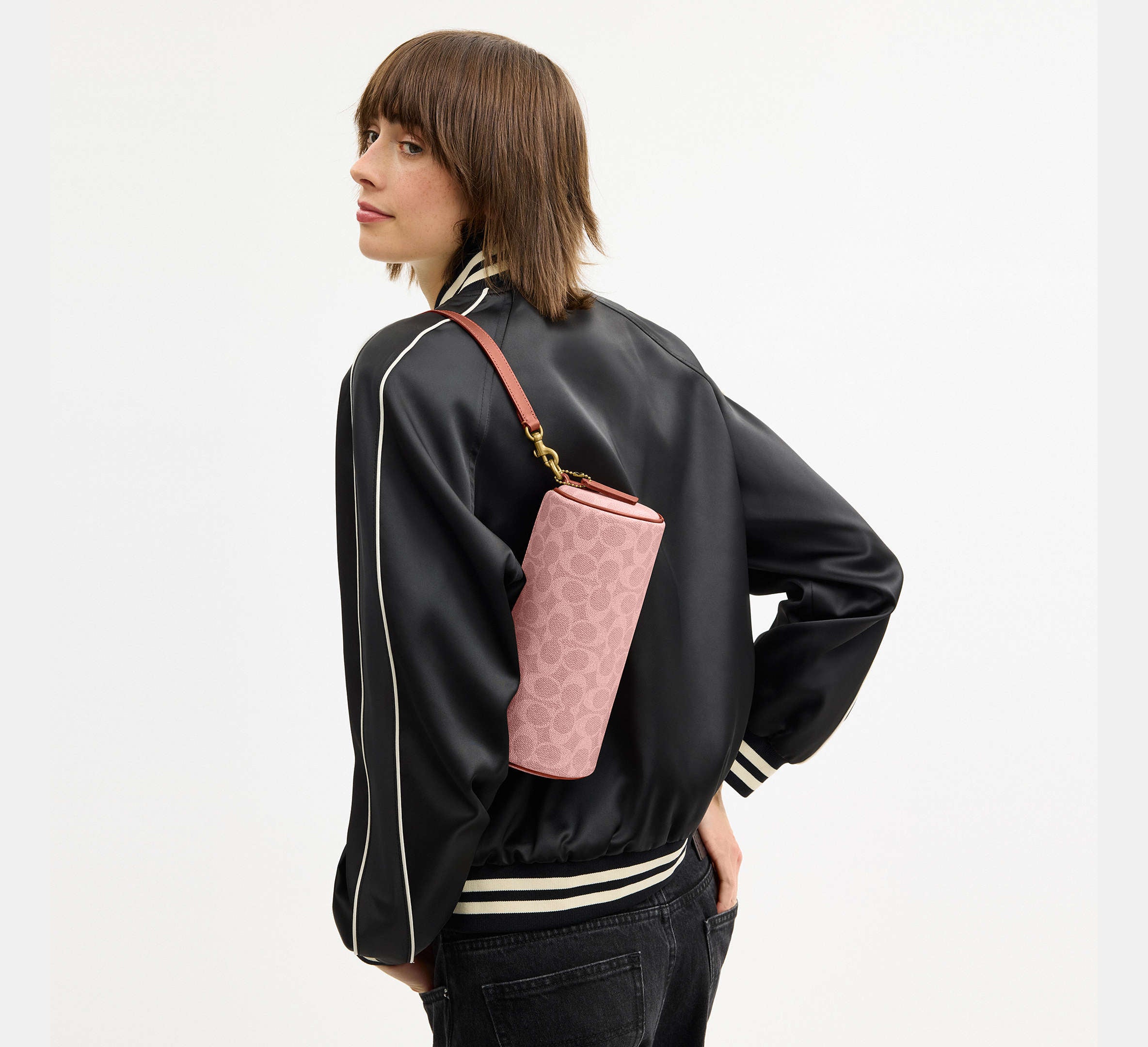 Barrel bag in signature canvas