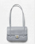 Small flap bag, grained shinny coco