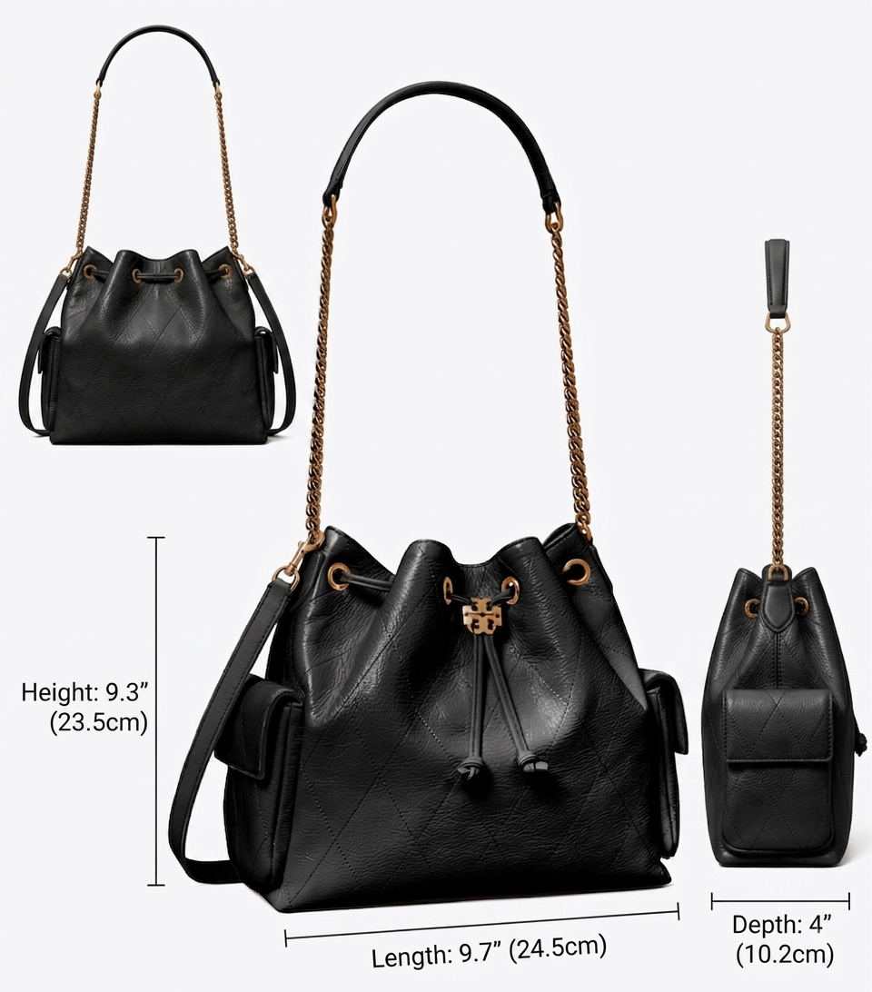 CHARLIE QUILTED DRAWSTRING SHOULDER BAG