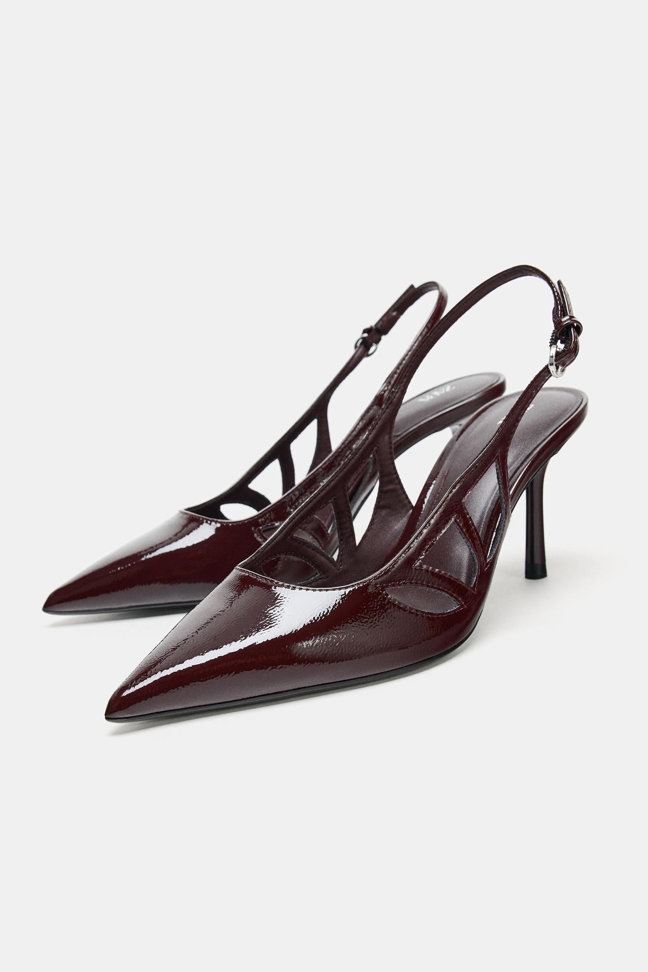 ZARA BURGUNDY EFFECT HEELS
