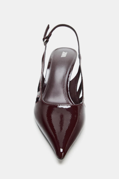 ZARA BURGUNDY EFFECT HEELS