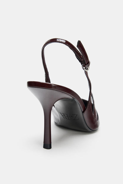 ZARA BURGUNDY EFFECT HEELS