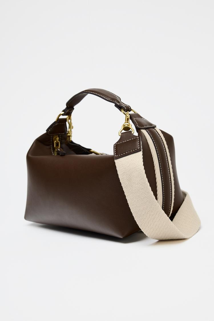 IMPORTED CROSSBODY SIDE STRIP BAG
