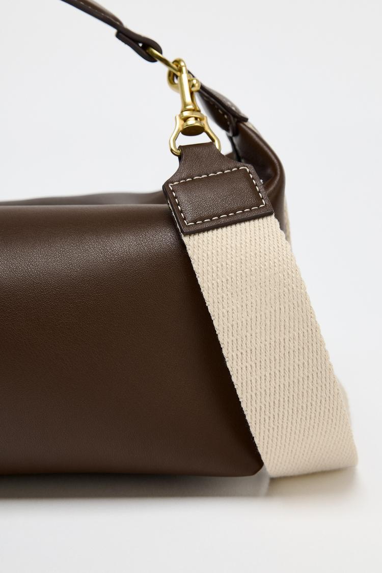 IMPORTED CROSSBODY SIDE STRIP BAG