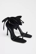 SATIN HEELS WITH BOW