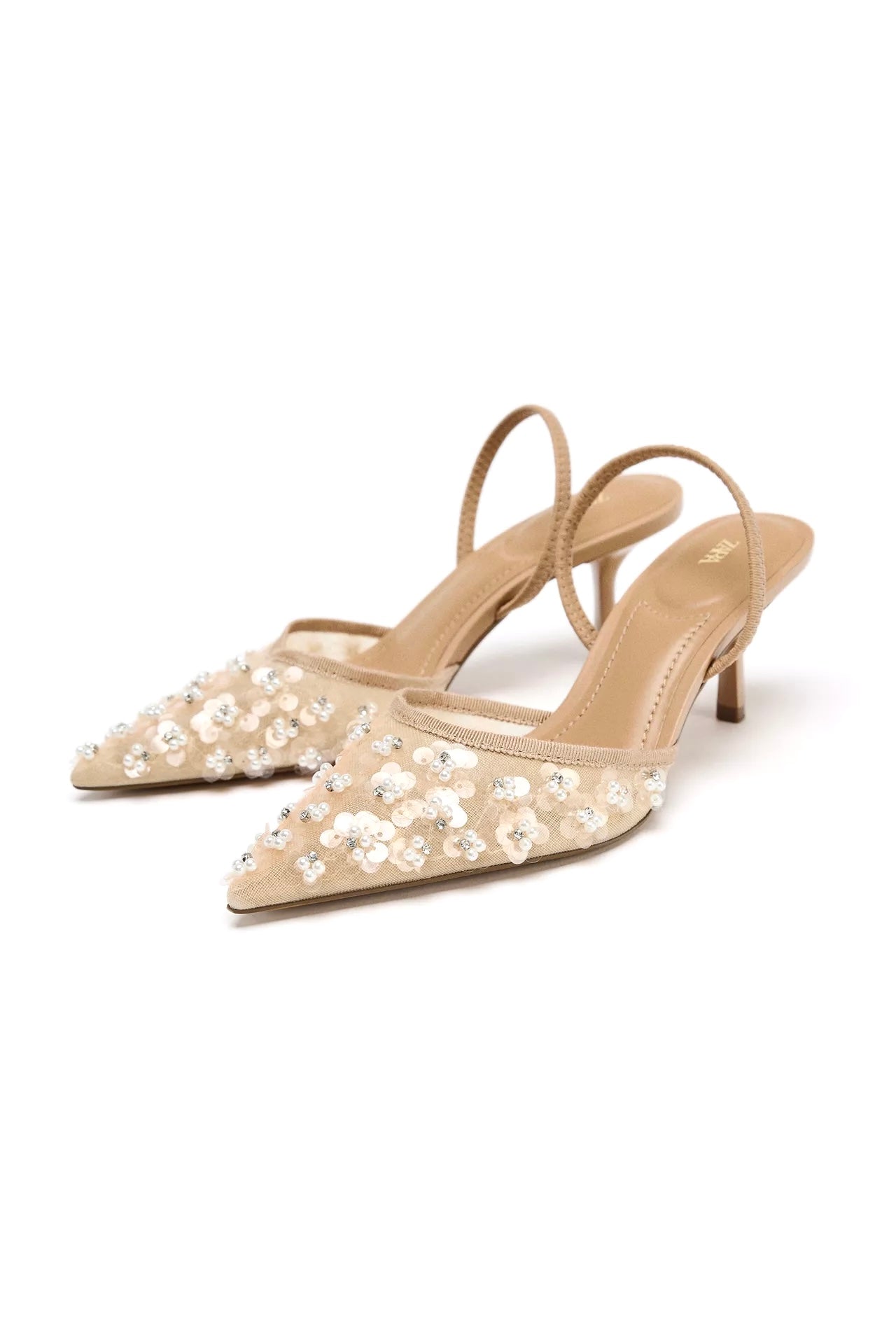 ZARA FAUX PEARL SLINGBACK