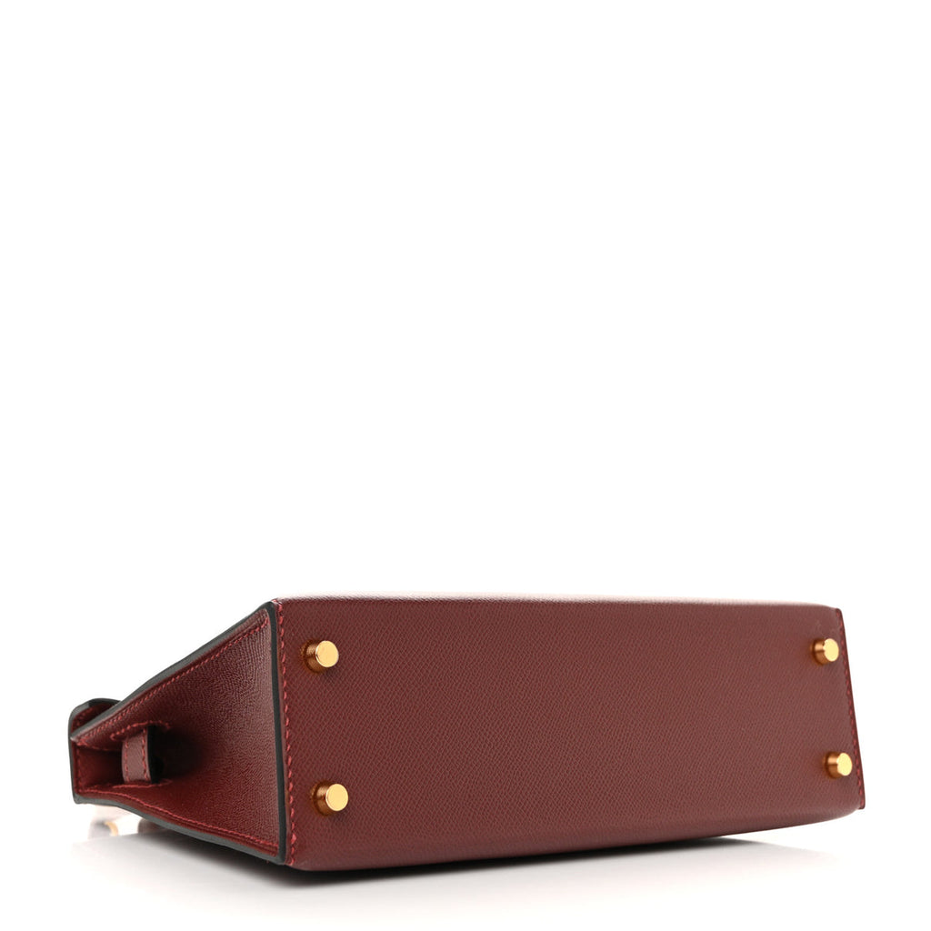 HERMES Mini Kelly Sellier 20 Burgundy