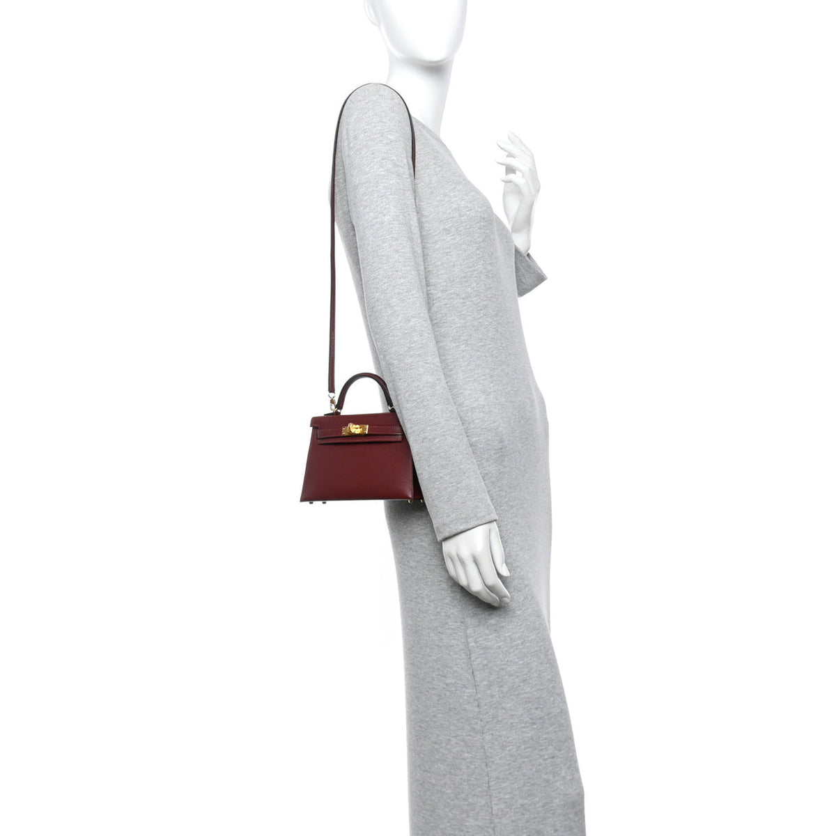 HERMES Mini Kelly Sellier 20 Burgundy