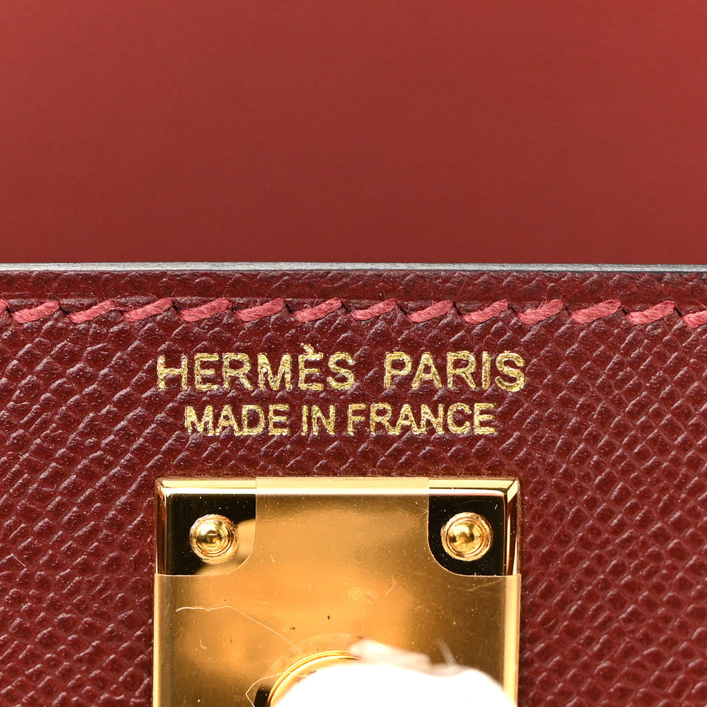 HERMES Mini Kelly Sellier 20 Burgundy