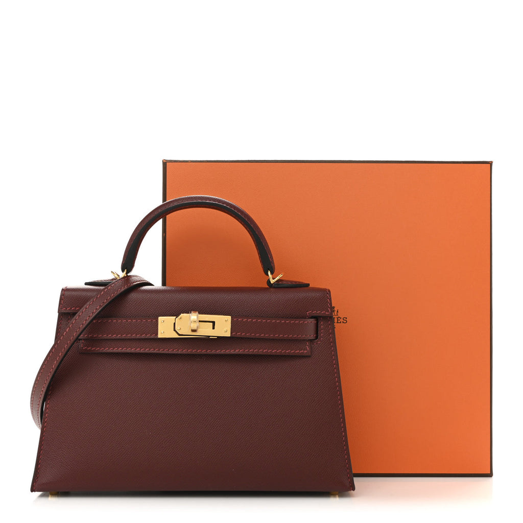 HERMES Mini Kelly Sellier 20 Burgundy