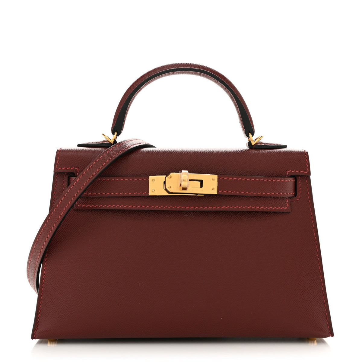HERMES Mini Kelly Sellier 20 Burgundy