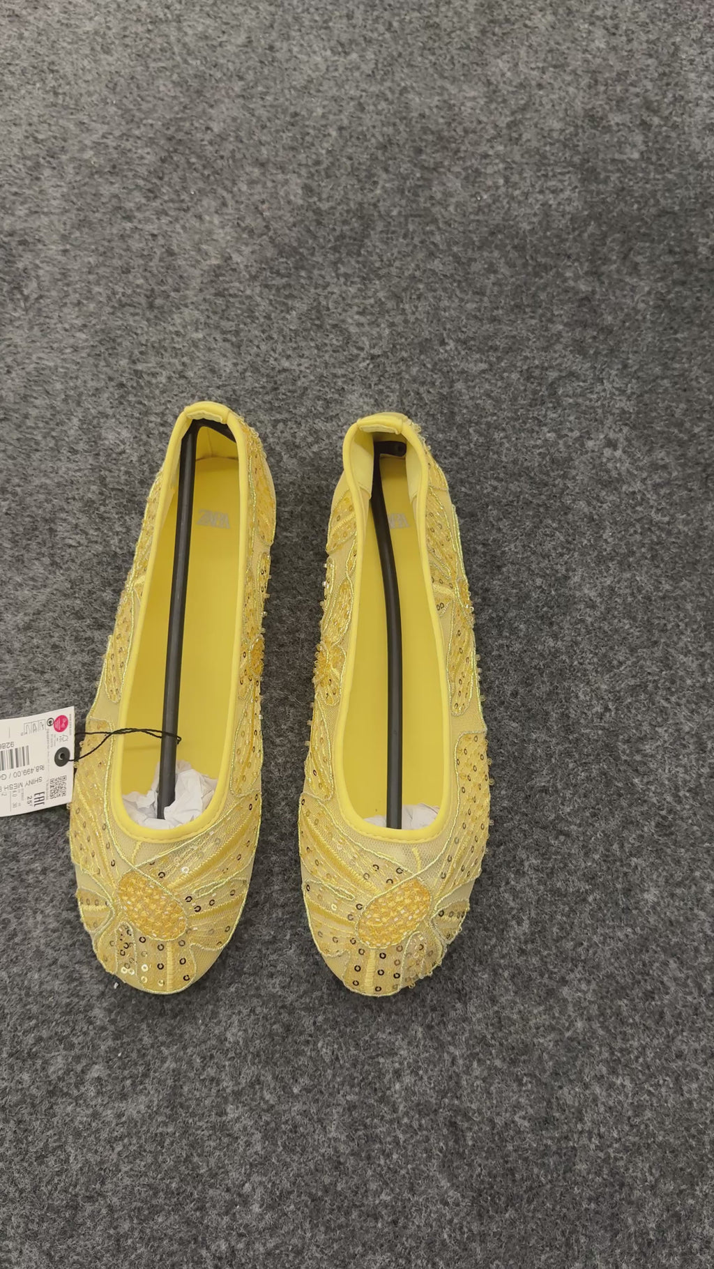 SHINY MESH BALLET FLATS