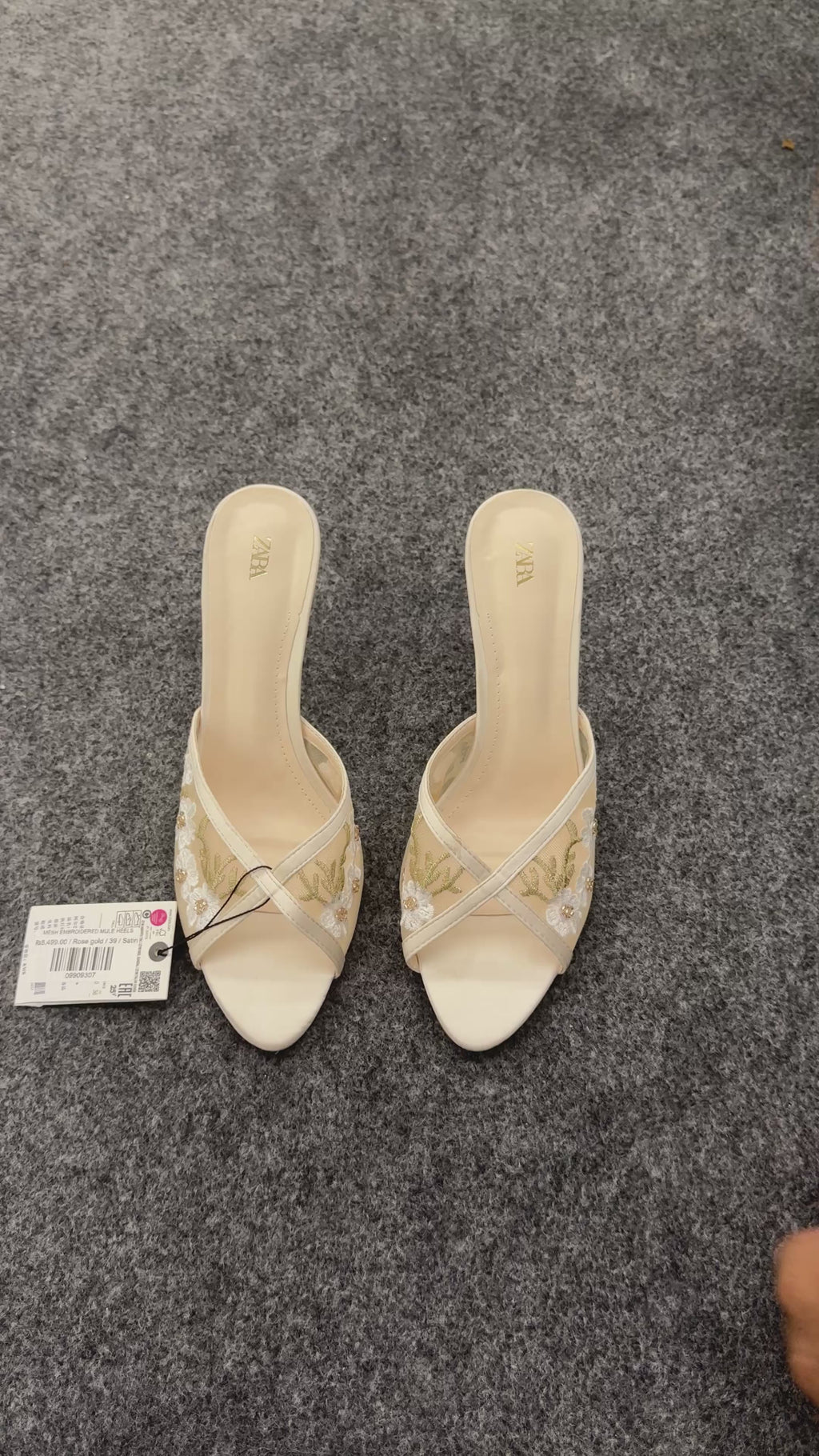 MESH EMBROIDERED MULE HEELS
