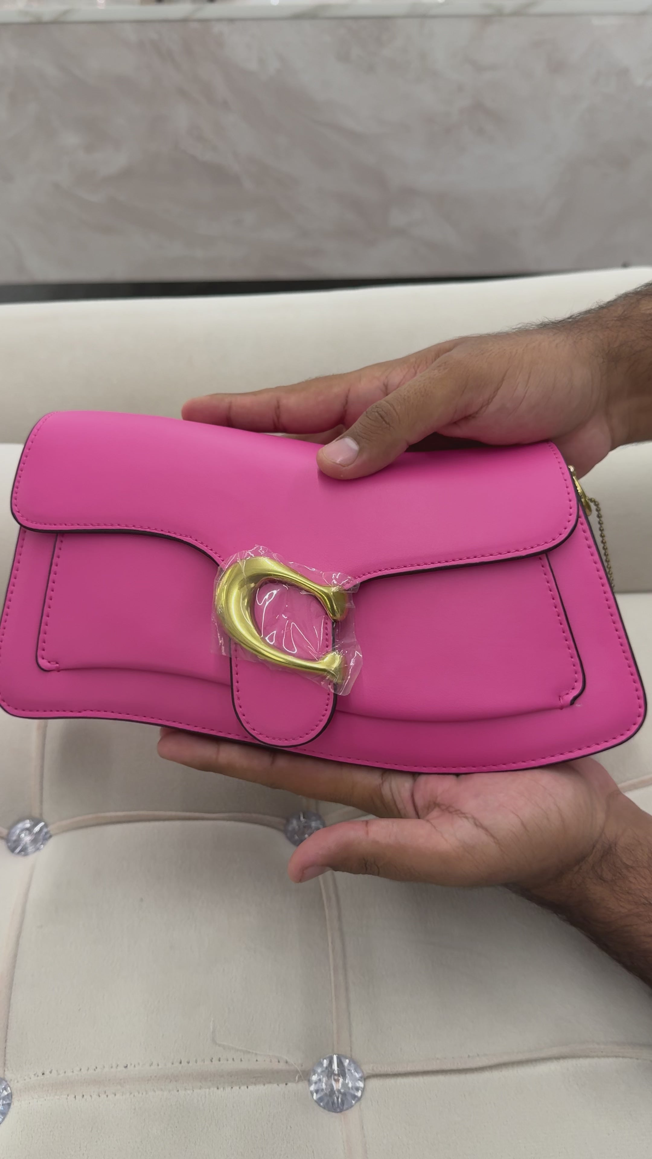 Twisted Tabby Shoulder Coach Bag - Pink