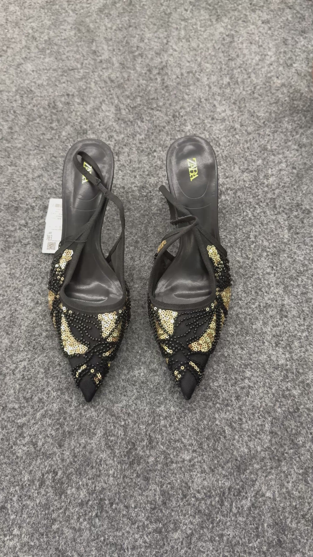 BEADED MESH SLINGBACK HEELS