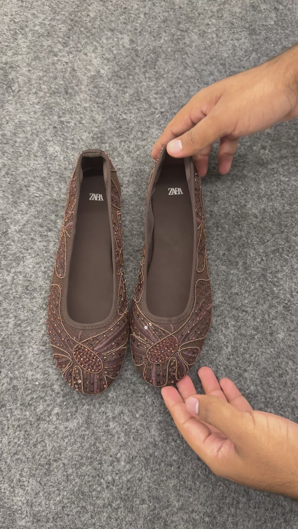 EMBROIDERED MESH BALLET FLATS