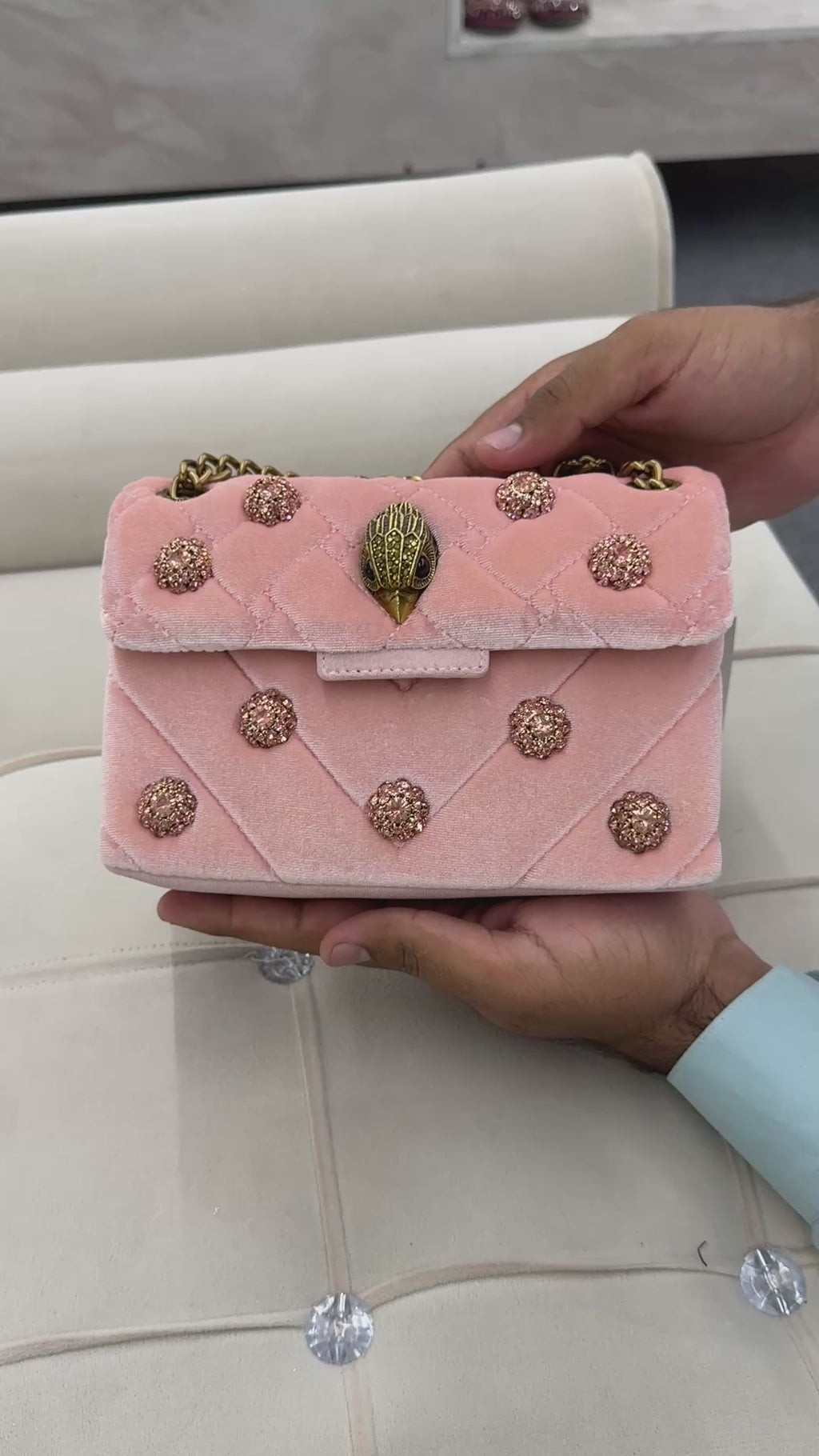 MINI VELVET KENSINGTON BAG