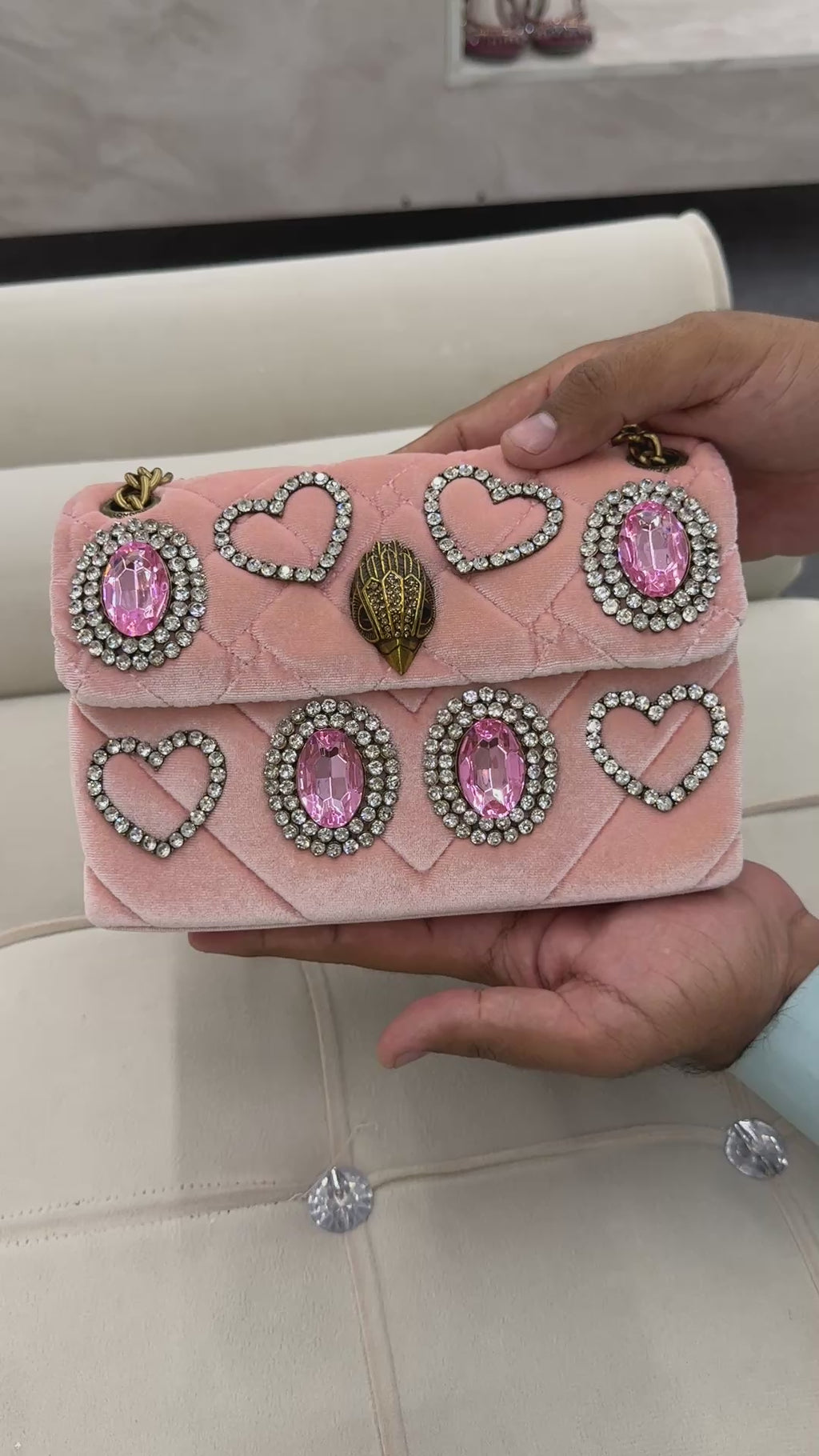 MINI VELVET KENSINGTON BAG
