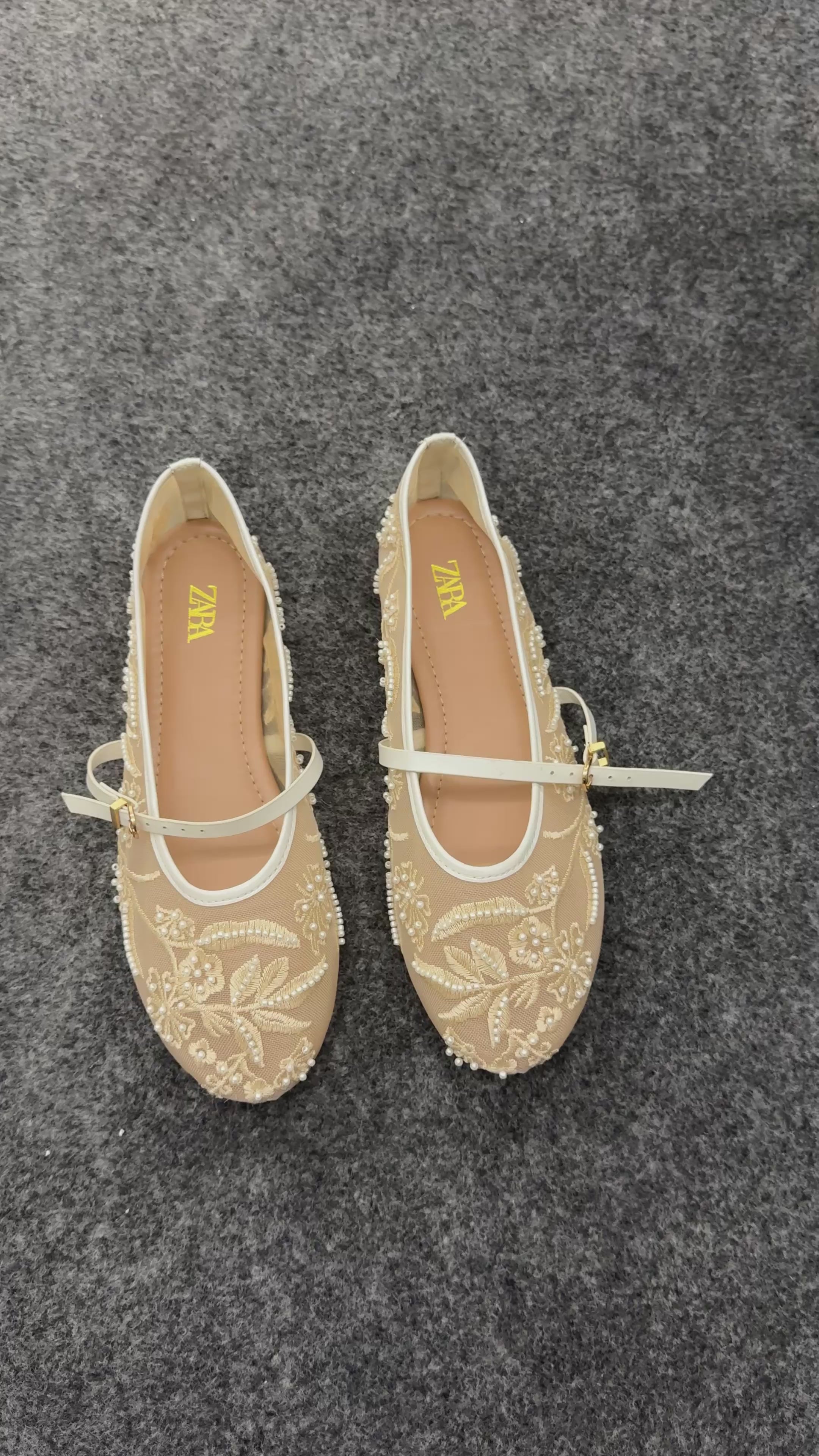 EMROIDERY PEARLS BALLERINAS