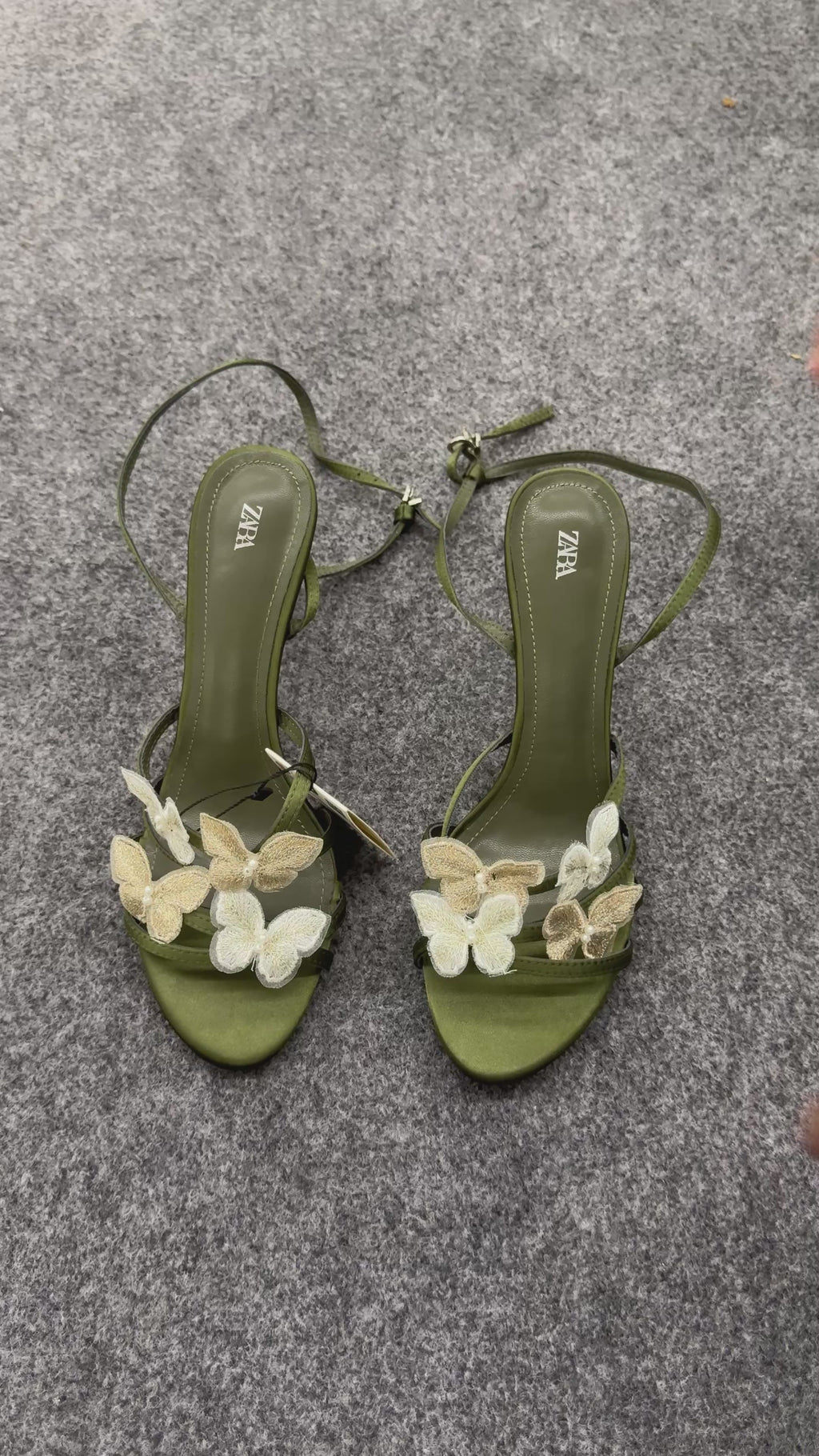 SATIN-EFFECT SANDALS WITH APPLIQUÉS
